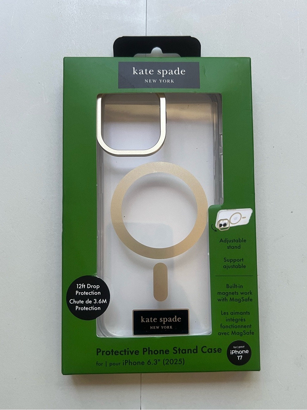 Kate Spade iPhone 17 Magsafe Phone Case - with Stand Gold
